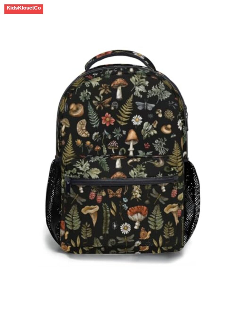 Kids' Vintage Mushroom Floral Canvas School Travel Backpack Bookbag